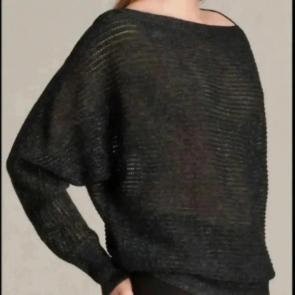 All Saints Sweaters - All Saints Elle Metallic Open Knit Jumper Black Long Sleeve Size  M/L